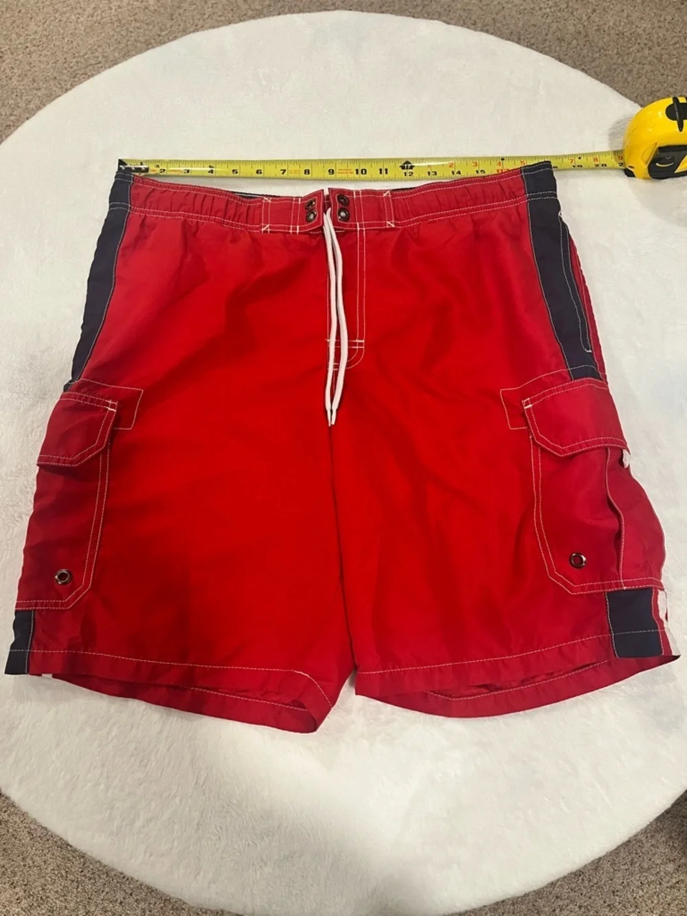 Sonoma Life + Style Men’s Red Cargo Swim Trunks - Size Small